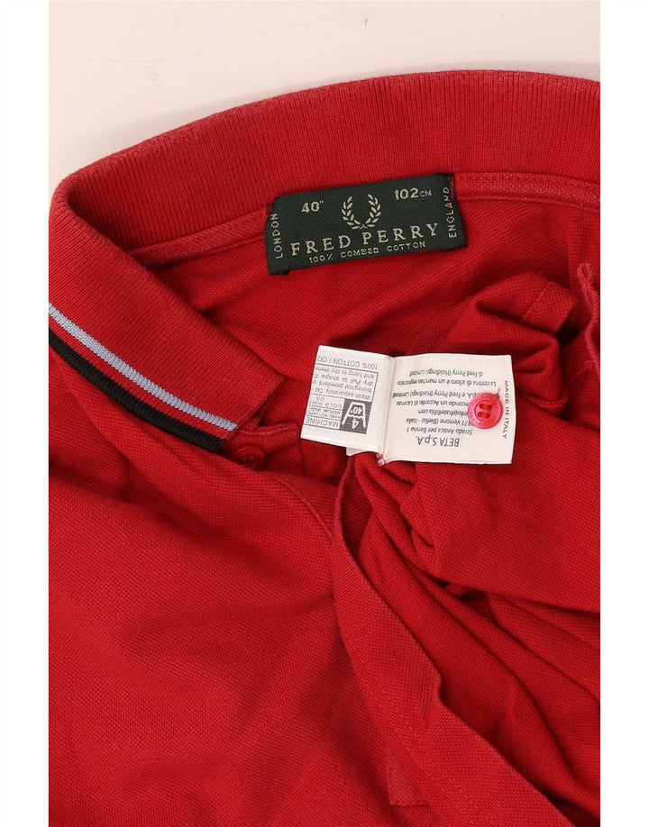 Мужская рубашка-поло Fred Perry, хлопок среднего красного цвета