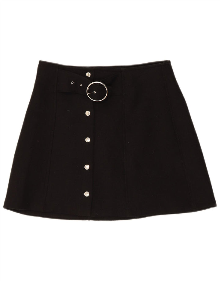 Женская мини-юбка Zara, маленькая W26, черная, полиэстер