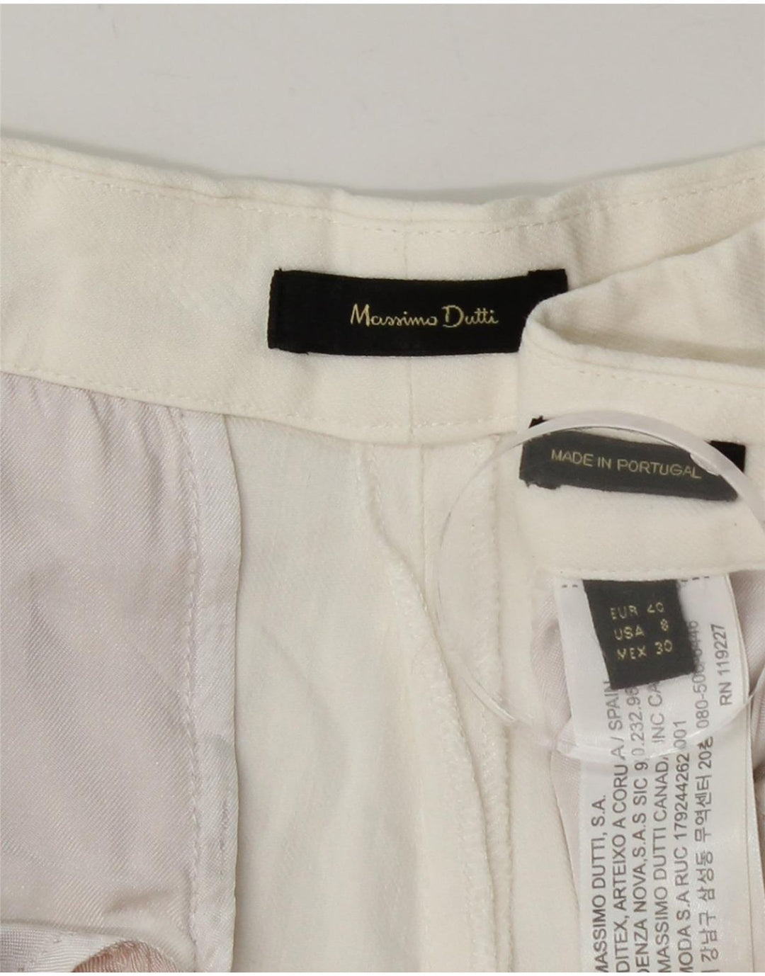 MASSIMO DUTTI Женские зауженные брюки-чиносы EU 40 Medium W30 L27 Белые