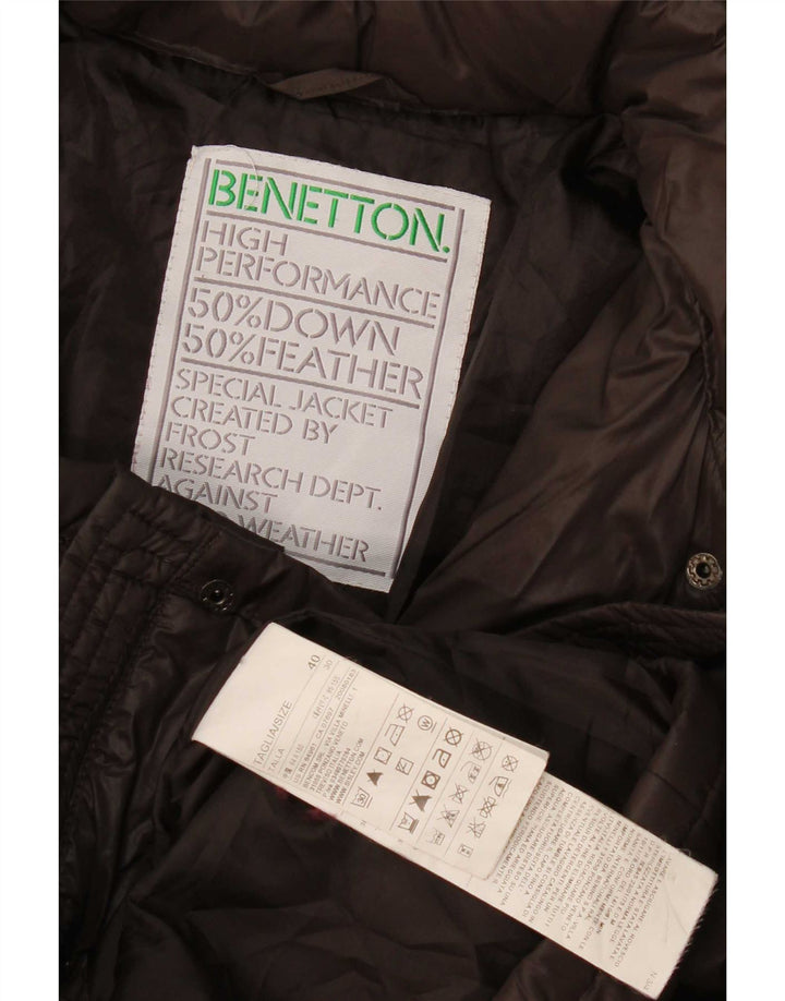 Benetton Женская утепленная куртка с капюшоном IT 40 Small Brown Полиамид
