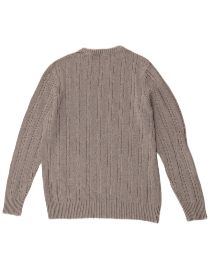 Crew Clothing Мужской джемпер с круглым вырезом, свитер, большой серый хлопок