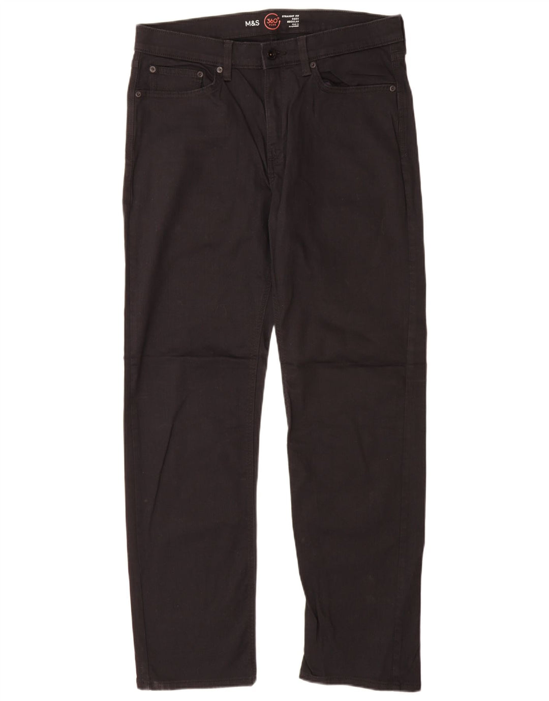 Мужские прямые джинсы Marks & Spencer W34 L31, черные, хлопковые