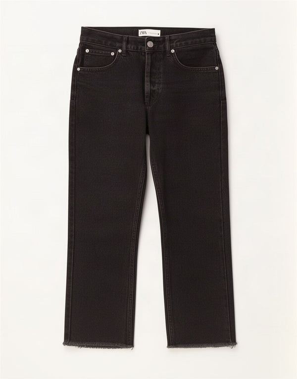 Женские прямые джинсы Zara EU 36 XS W26 L24, черный хлопок