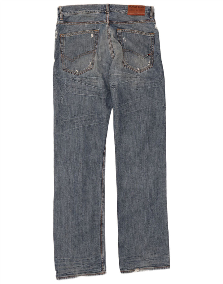 Мужские потертые прямые джинсы Tommy Hilfiger W32 L35 синие