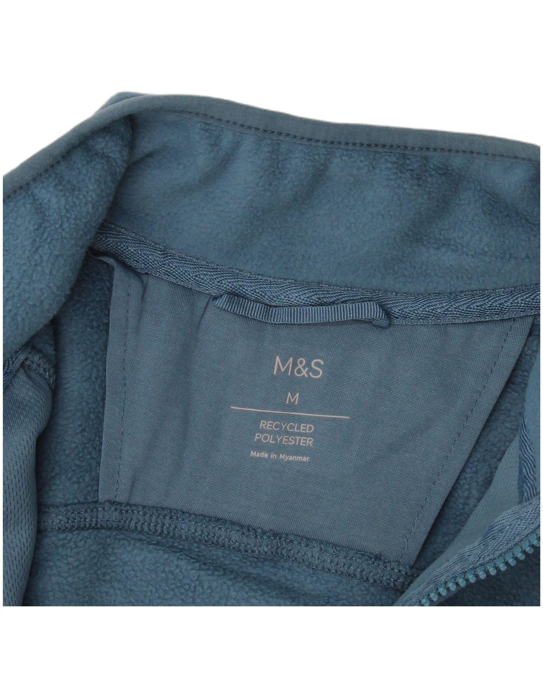 Мужская флисовая куртка Marks & Spencer UK 38, средний синий полиэстер