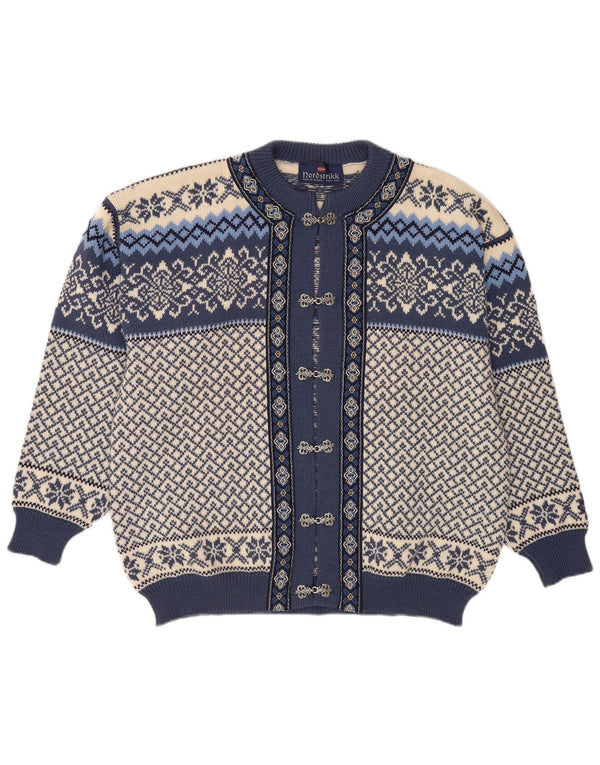 Мужской кардиган Nordstrikk XL, синий, из натуральной шерсти Fair Isle