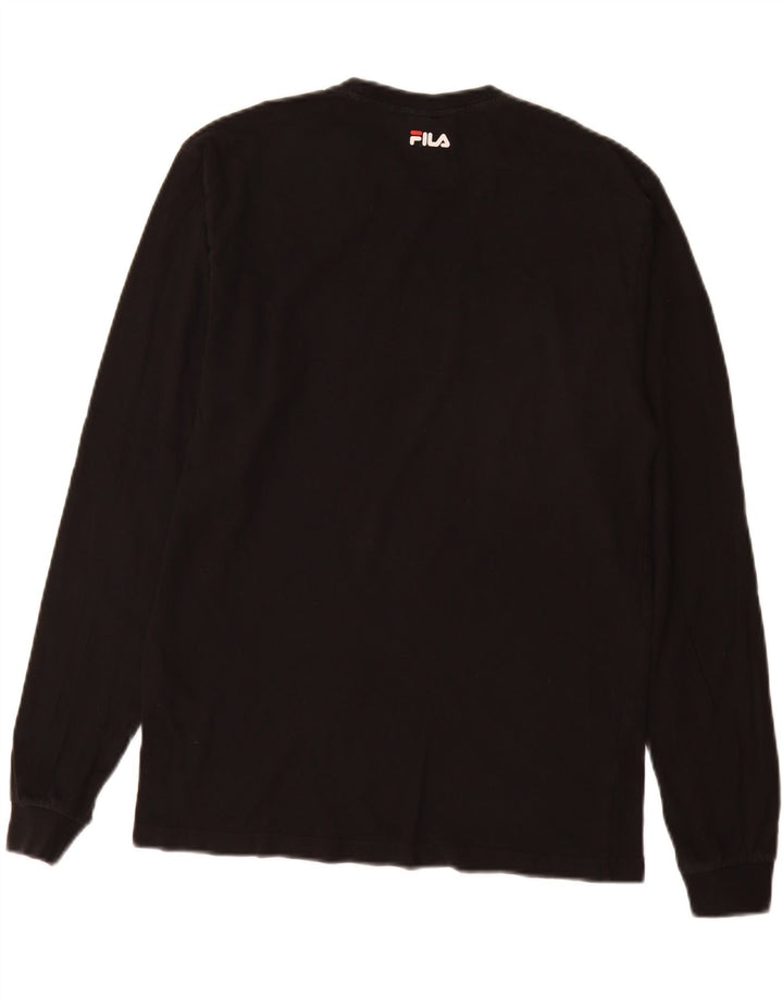 Мужской топ с рисунком Fila с длинным рукавом XS, черный хлопок