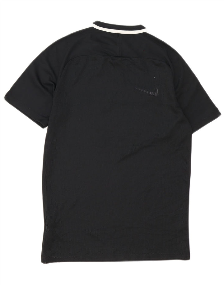 Мужская рубашка-поло Nike Dri Fit, маленькая черная, полиэстер с цветными блоками