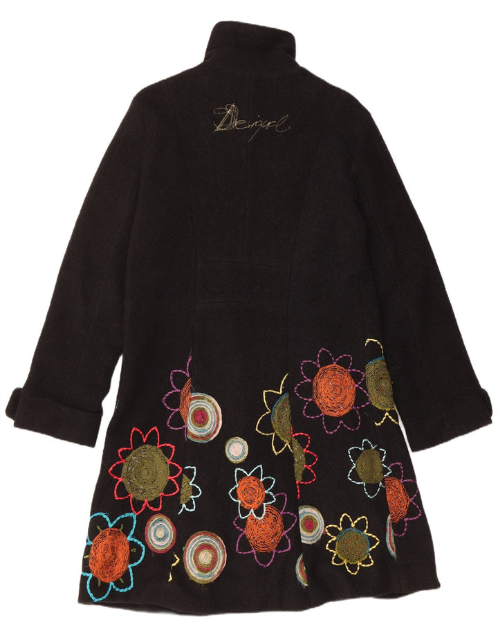 Женское пальто с рисунком Desigual EU 44 XL, черное с цветочным принтом