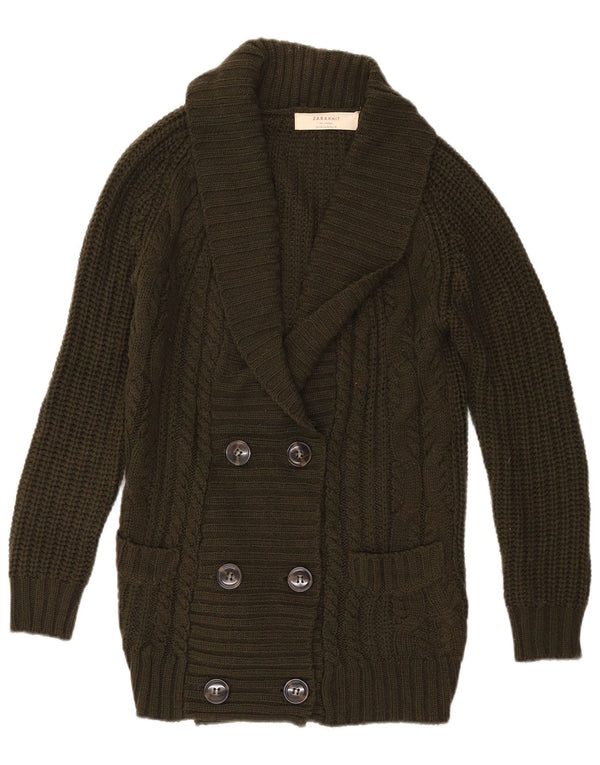 Женский двубортный кардиган Zara UK 14, средний хаки