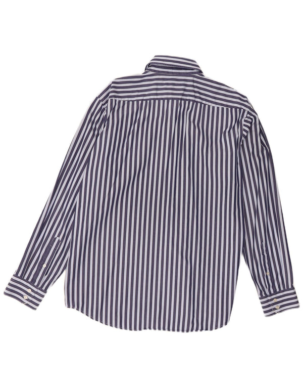 Мужская рубашка стандартного кроя Hugo Boss, размер 43, 17 XL, темно-синяя в тонкую полоску