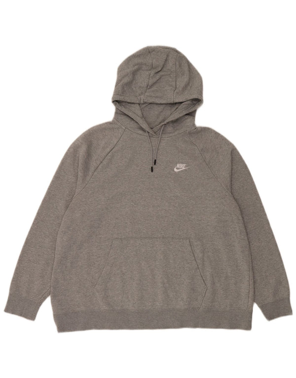 Женский джемпер свободного покроя с капюшоном Nike UK 18 XL, серый хлопок с крапинками, спортивный