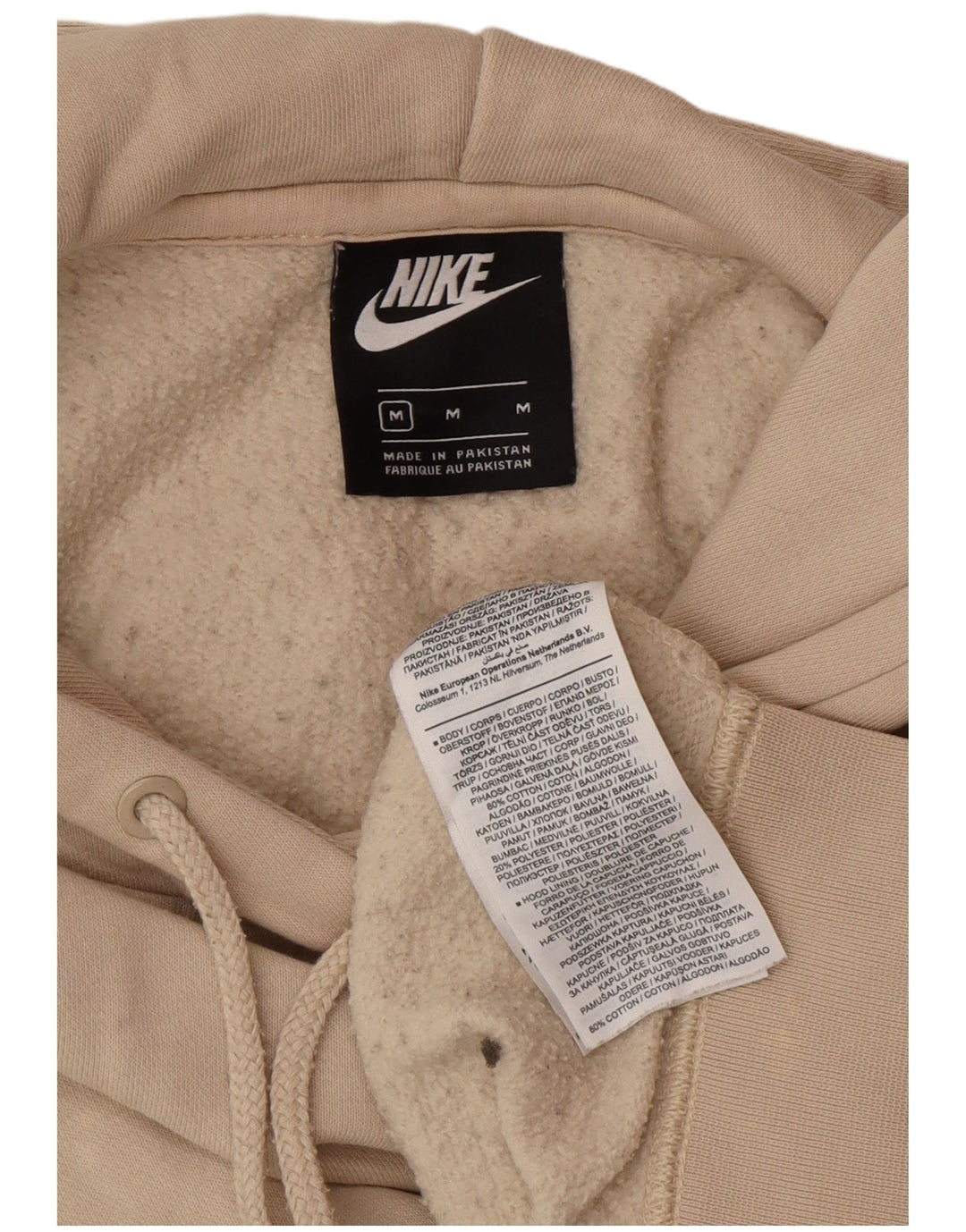 Женский джемпер с капюшоном Nike Oversized UK 14, средний бежевый, хлопок
