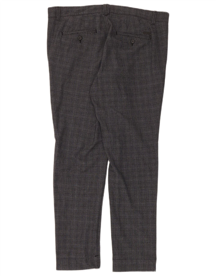 Мужские брюки чинос Jack & Jones Marco Slim W36 L32 серые в клетку из полиэстера