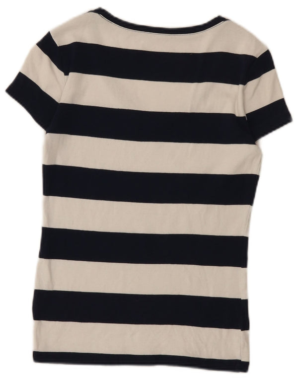 Женская футболка Tommy Hilfiger Top UK 8, маленькая, темно-синяя, в полоску, хлопок