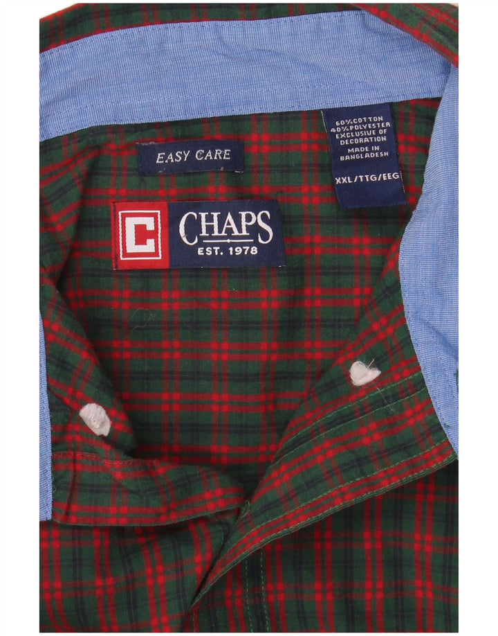 Мужская рубашка Chaps 2XL, зеленая клетка, хлопок