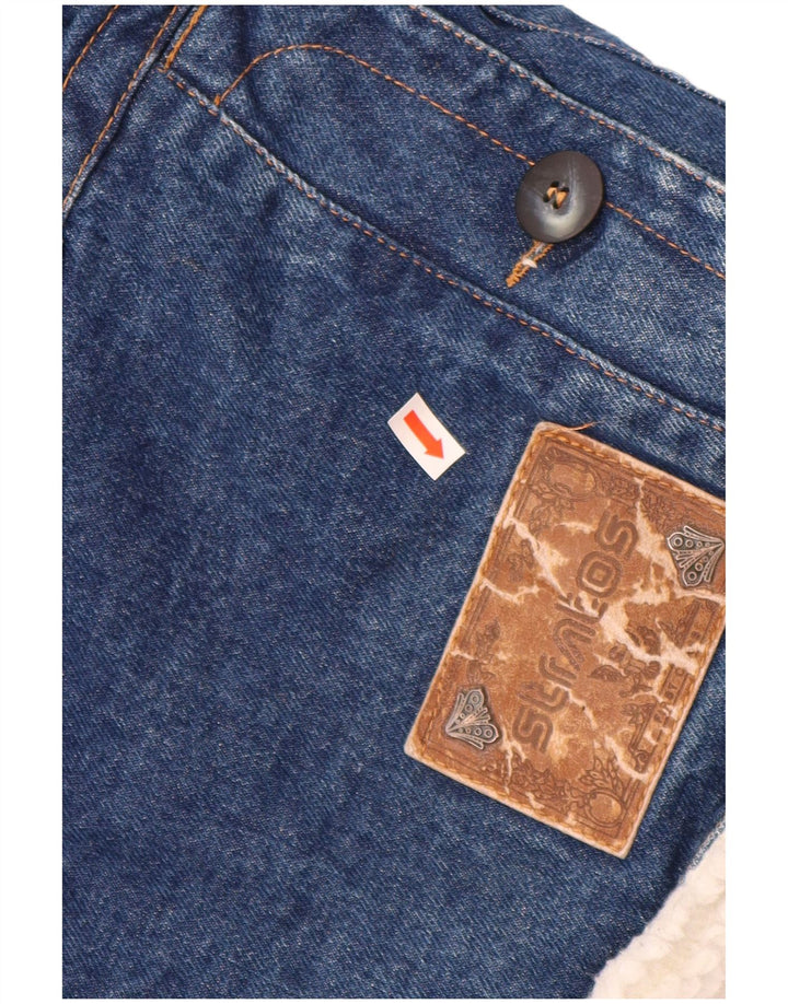 Мужская джинсовая куртка STRATOS из шерпы UK 42 XL, синяя, хлопок