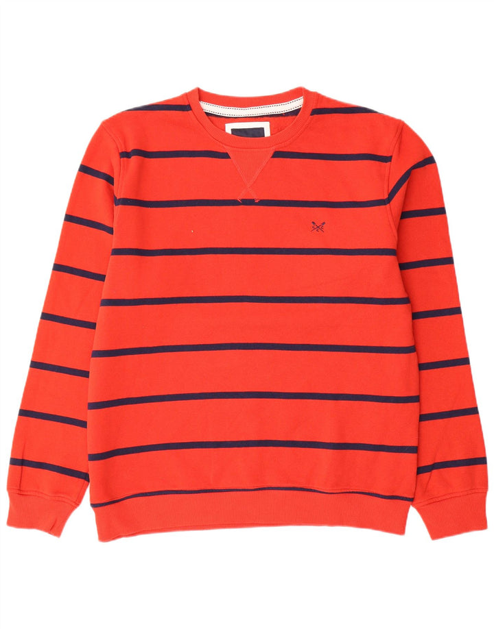 Crew Clothing Мужской свитер-джемпер из хлопка в большую красную полоску