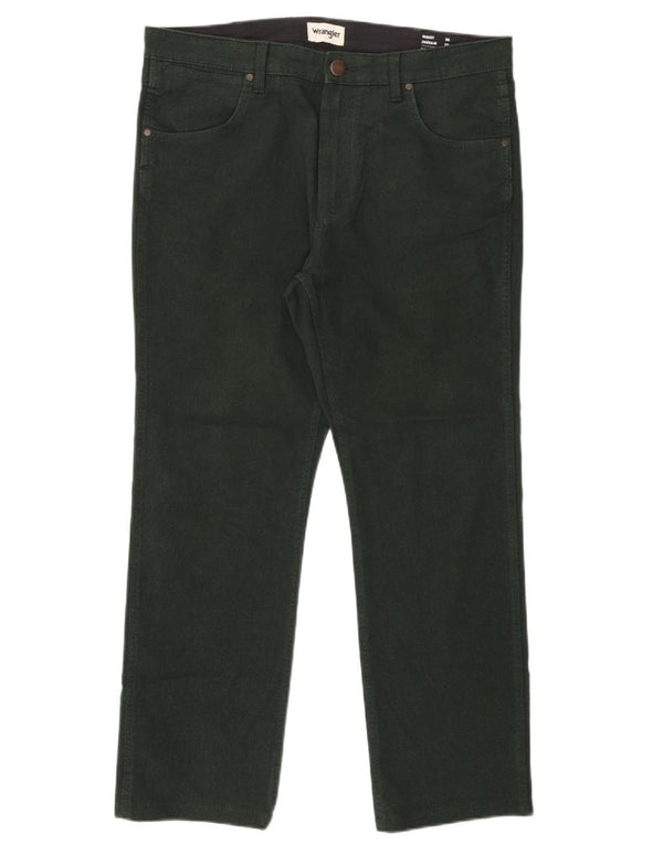 Мужские прямые повседневные брюки Wrangler W36 L30, зеленый хлопок