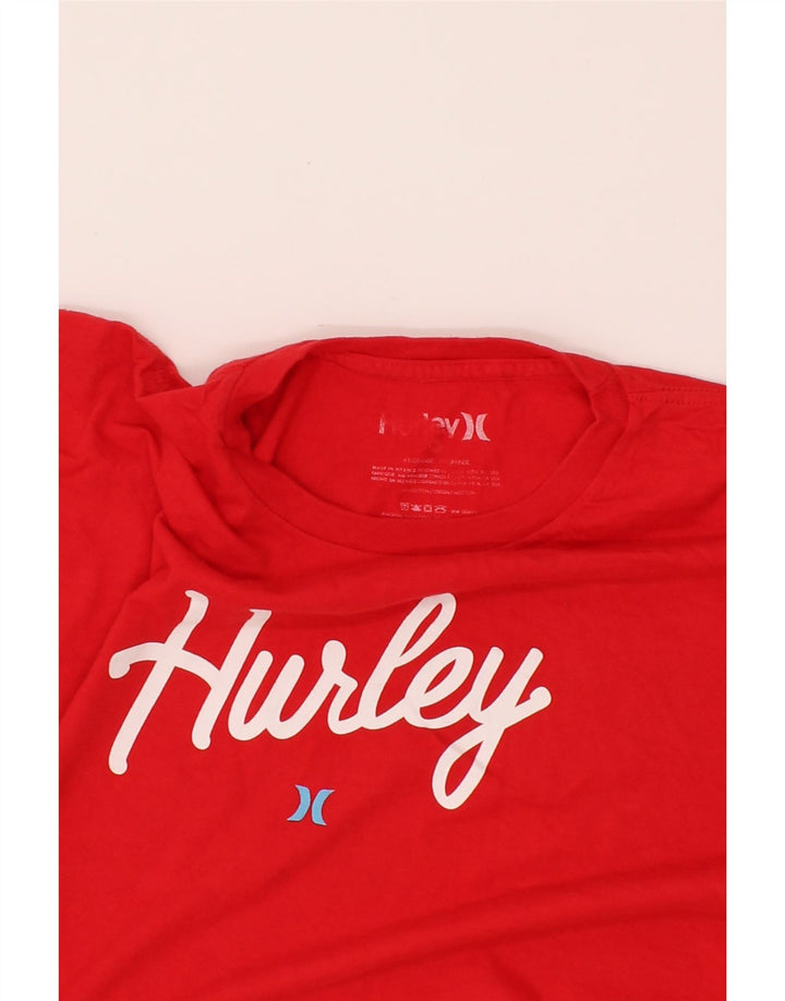 HURLEY Mens Graphic T-Shirt Top Large Red Cotton Vintage Hurley and Second-Hand Hurley from Messina Hembry 