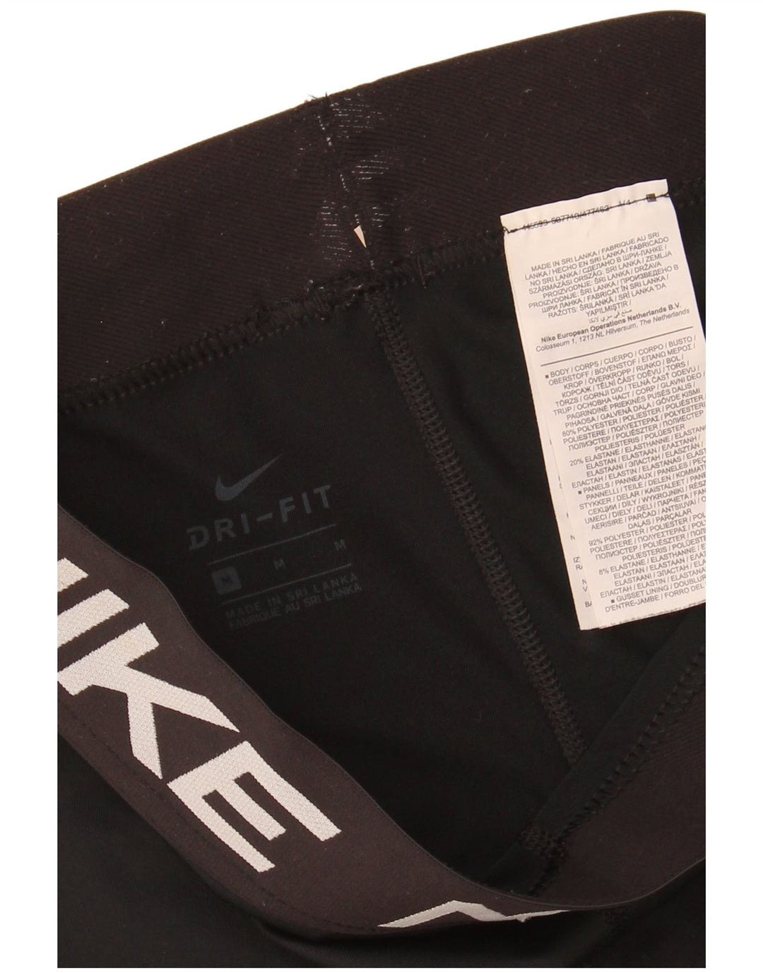 Женские леггинсы-капри с рисунком NIKE UK 12, средний черный полиэстер