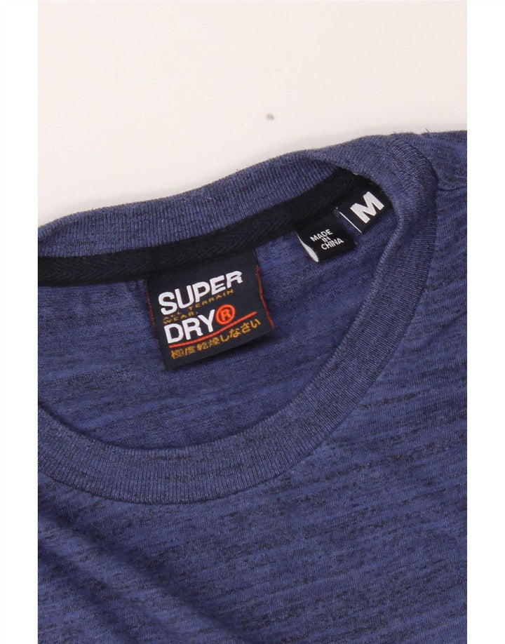 Superdry Мужская футболка обычного цвета с рисунком, топ из хлопка среднего размера синего цвета с крапинками