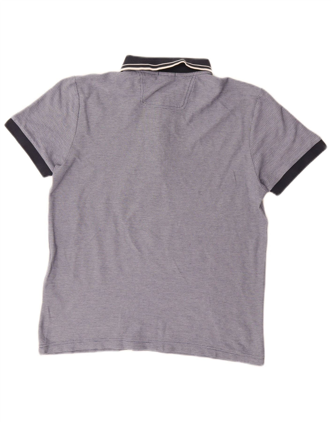 Мужская рубашка-поло стандартного кроя Hugo Boss, хлопковая полоска синего цвета среднего размера