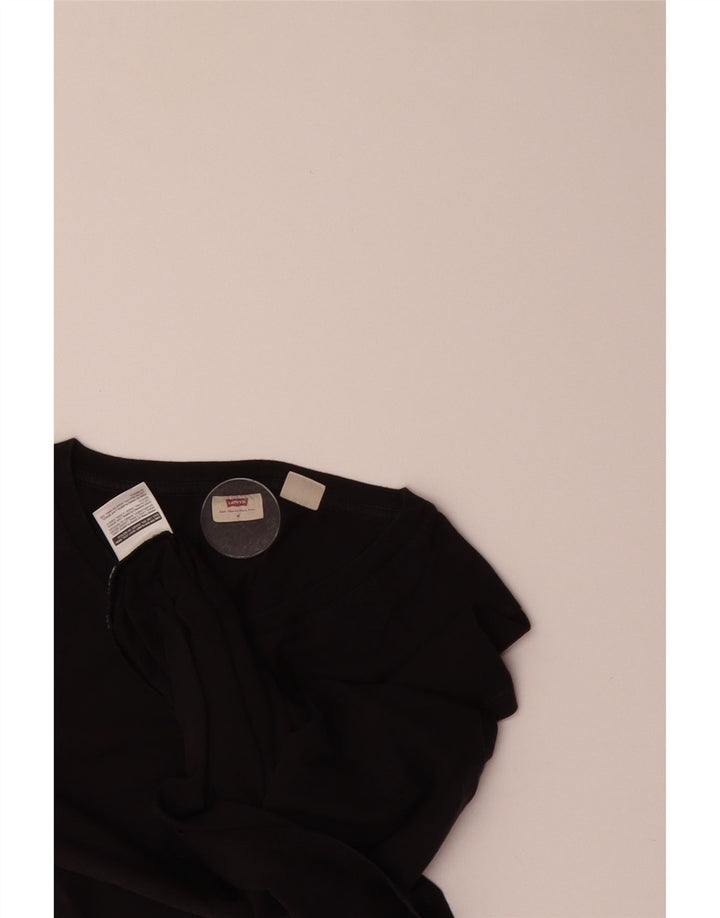 LEVI'S Womens T-Shirt Top UK 14 Medium Black Vintage Levi's and Second-Hand Levi's from Messina Hembry 
