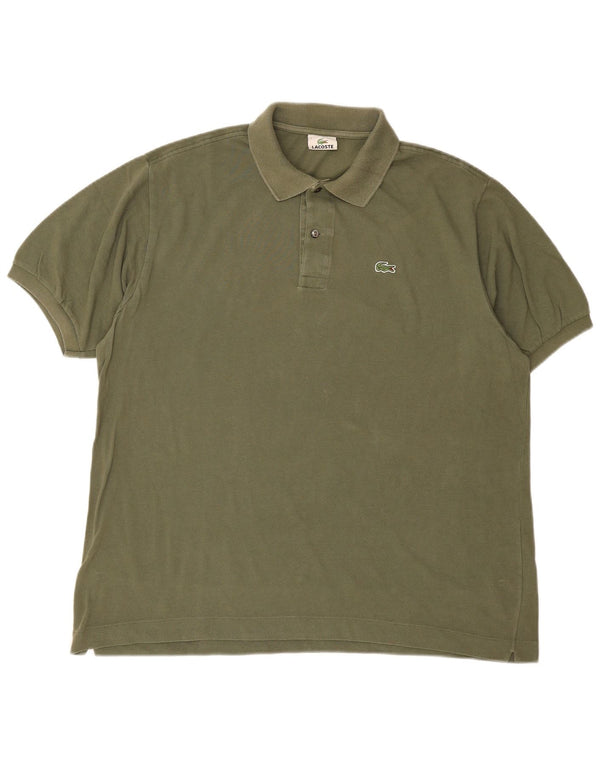 Мужская рубашка-поло Lacoste, размер 7, 2XL, зеленый хлопок
