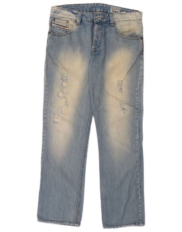 Мужские потертые обычные прямые джинсы Diesel Timmen W32 L32, синий хлопок