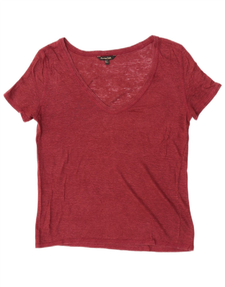 Женская футболка Massimo Dutti Top UK 10, маленькая бордовая