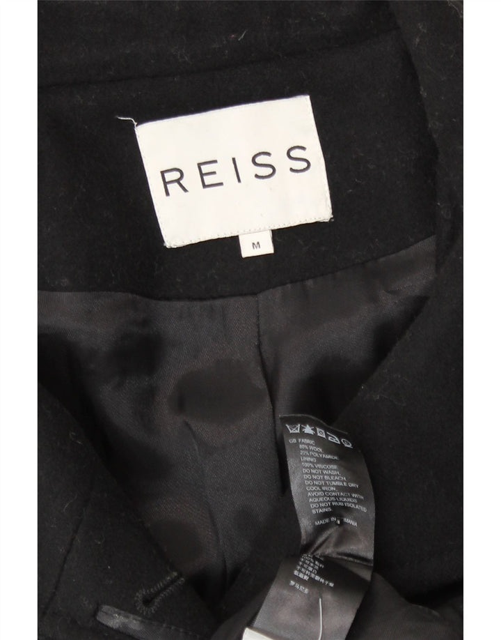 Женское пальто Reiss в стиле милитари UK 12, среднее, черное, шерстяное