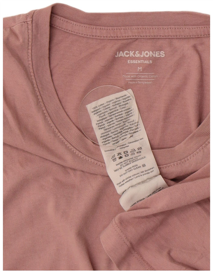 Мужская футболка Jack & Jones из хлопка среднего размера розового цвета