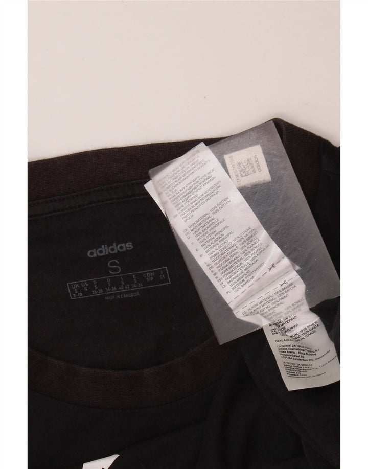 Женская футболка с рисунком ADIDAS Top UK 8/10, маленький черный хлопок
