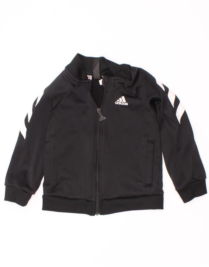 Спортивный костюм Adidas для мальчиков, верхняя куртка 3-4 лет, черный полиэстер с цветными блоками