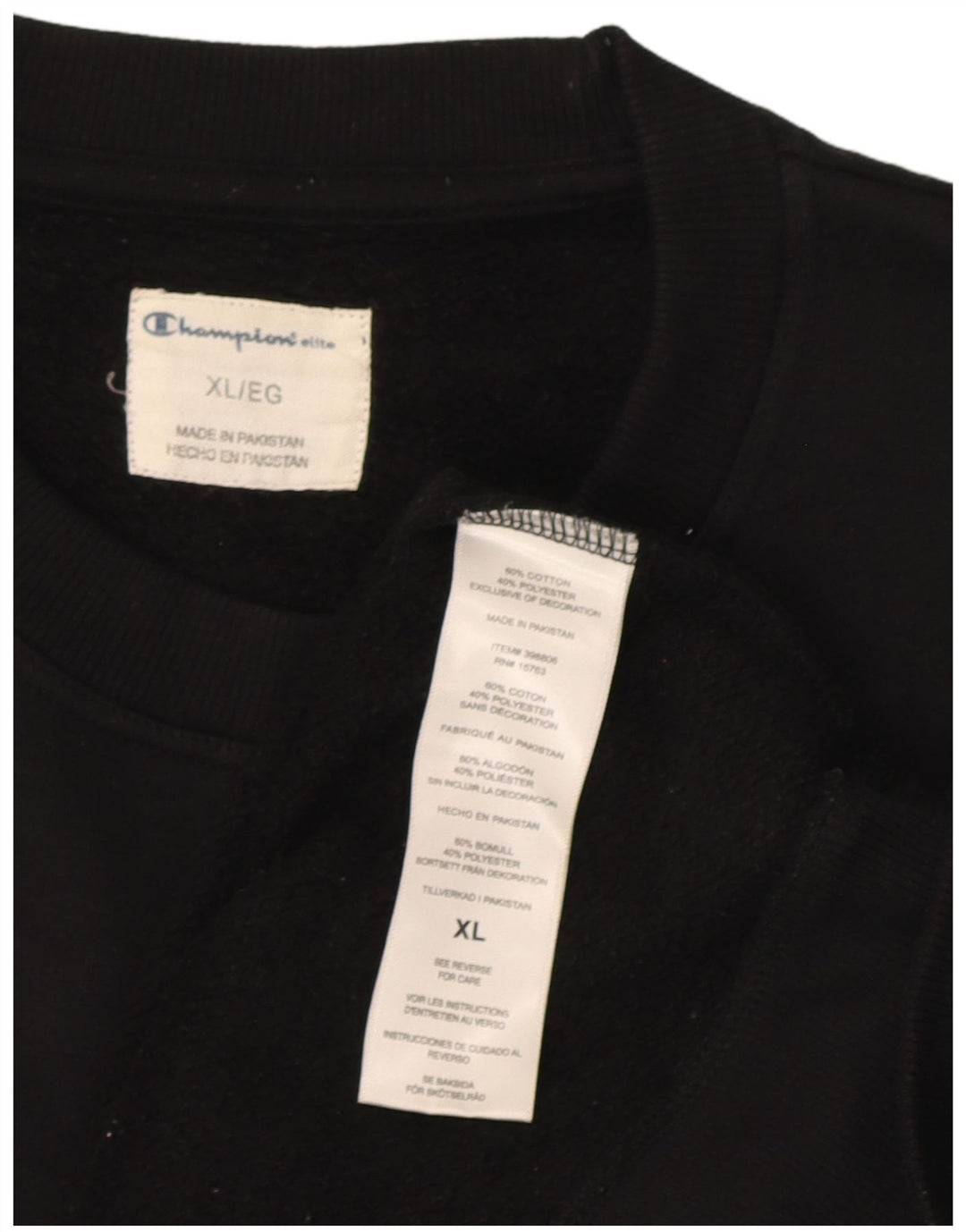 Мужской свитшот Champion Jumper XL, черный хлопок