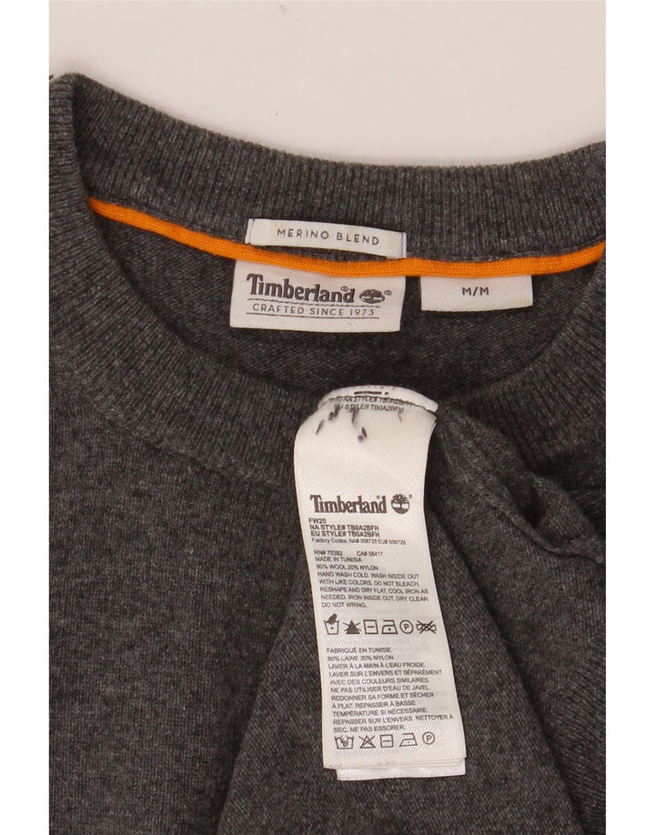 Мужской джемпер с круглым вырезом Timberland, средний серый шерстяной свитер