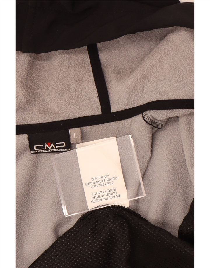 Мужская ветровка CMP с капюшоном UK 40, большая черная полиэстер с цветными блоками