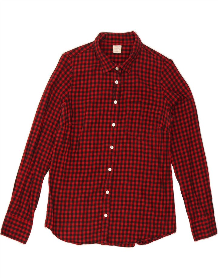 J. CREW Womens Flannel Shirt UK 10 Small Red Gingham Cotton Vintage J. Crew and Second-Hand J. Crew from Messina Hembry 