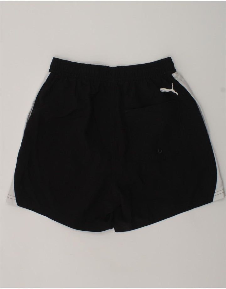 PUMA Boys Graphic Sport Shorts 11-12 Years Black Colourblock | Vintage Puma | Thrift | Second-Hand Puma | Used Clothing | Messina Hembry 