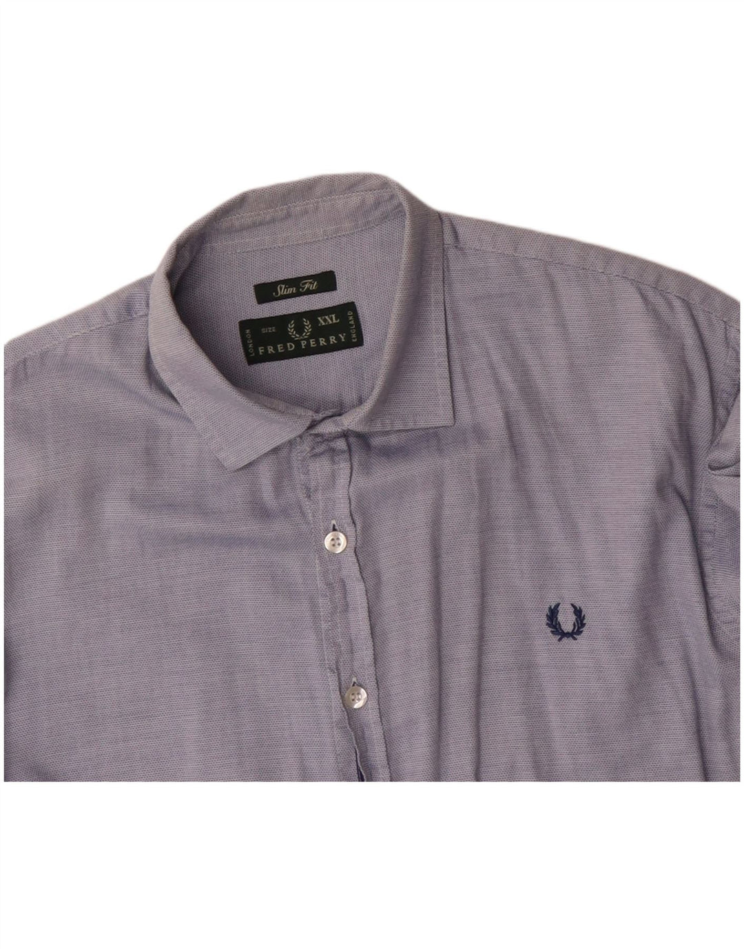 FRED PERRY Мужская рубашка приталенного кроя 2XL, синяя, хлопок