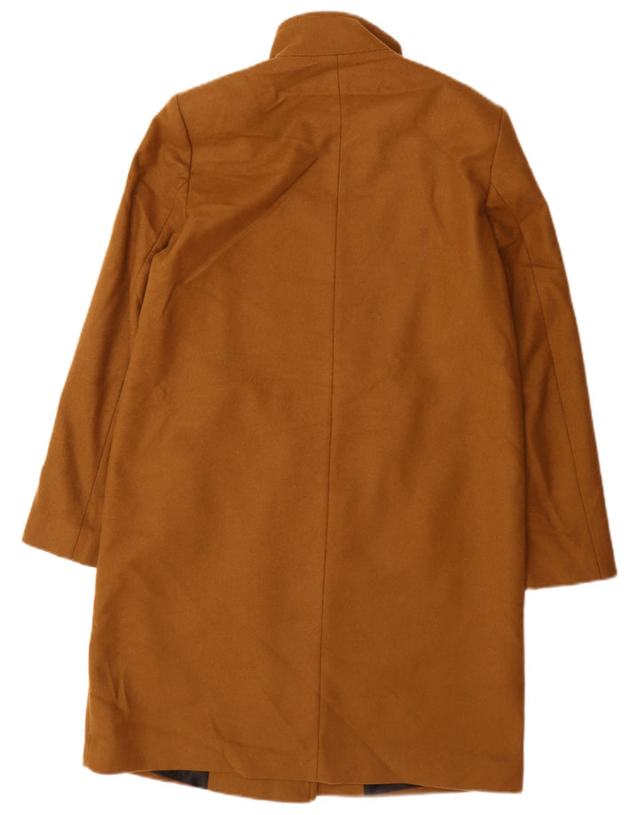 Женское двубортное пальто Zara UK 10, маленькое бежевое шерстяное