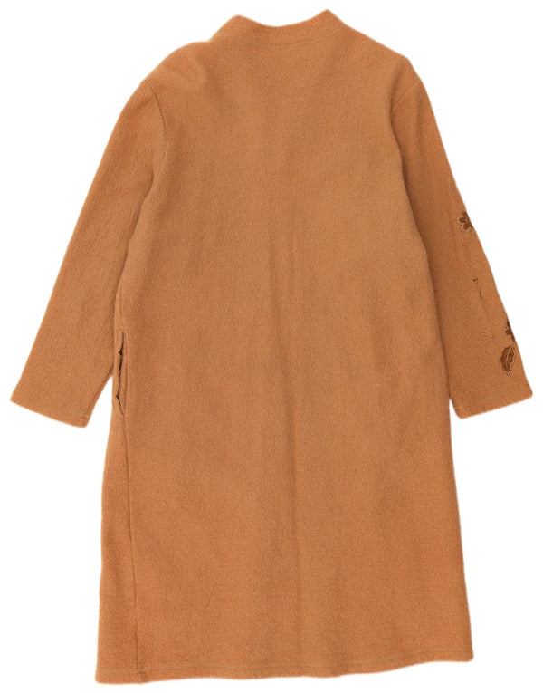 Винтажное женское пальто UK 22 3XL бежевого цвета из шерсти