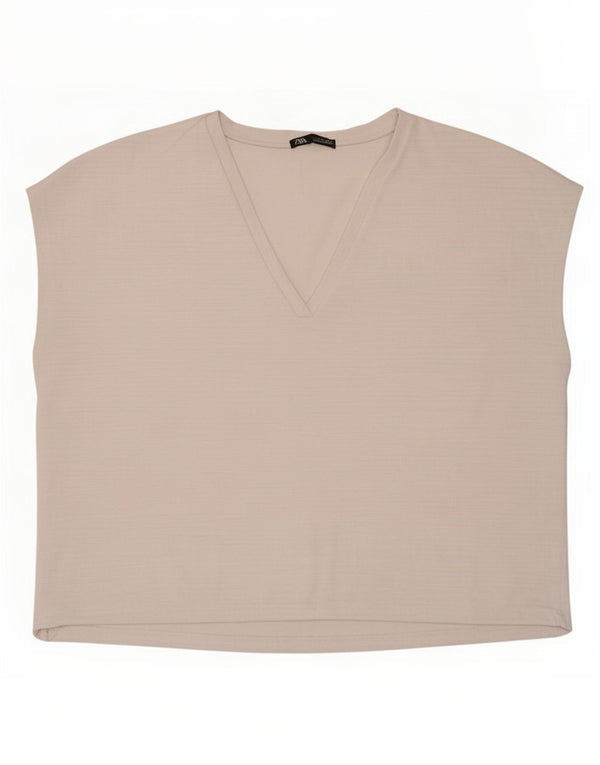 Zara Womens Oversized Vest Top UK 10 Small White Polyester