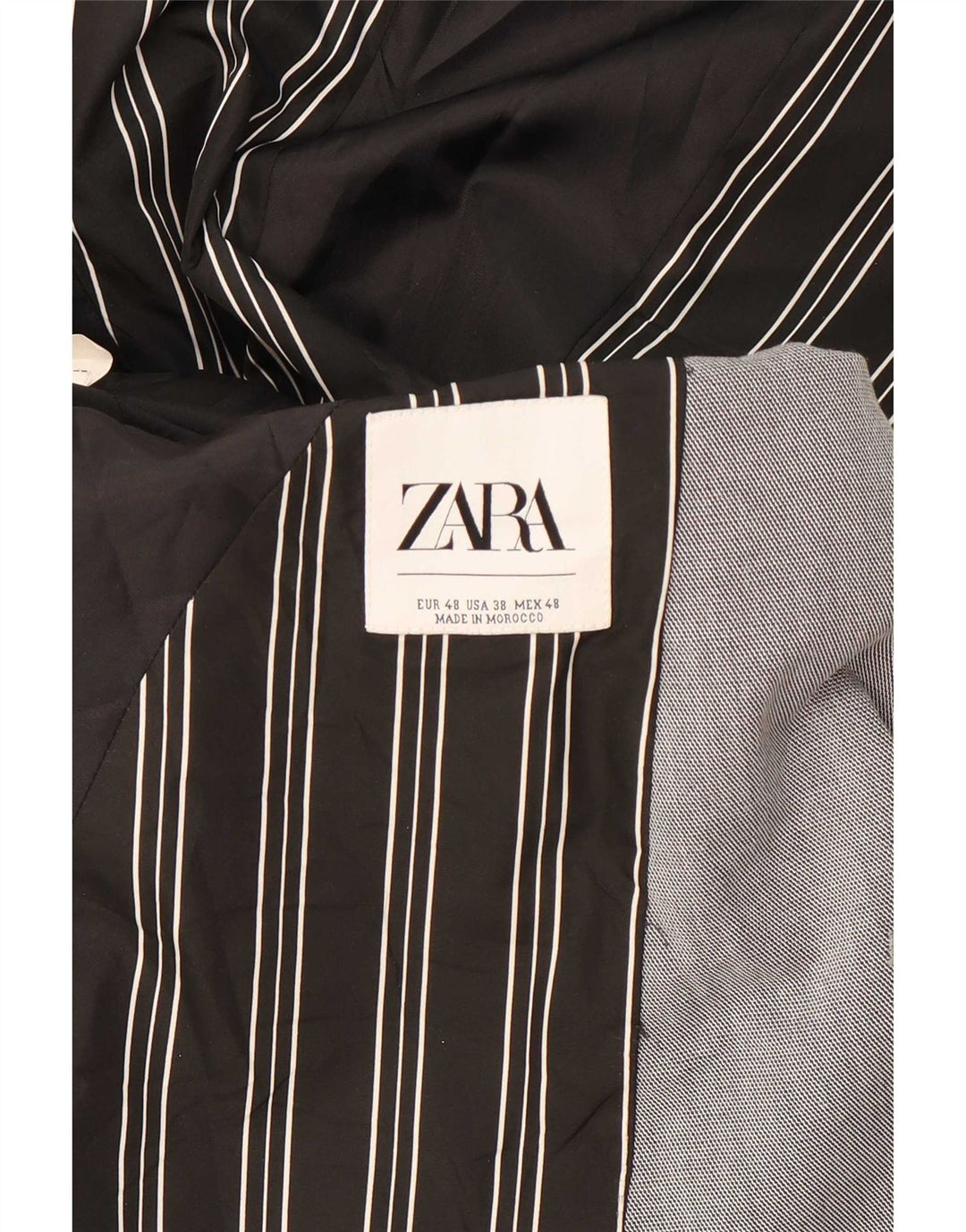 Мужской пиджак Zara на 2 пуговицах EU 48, средний серый цвет с цветными блоками