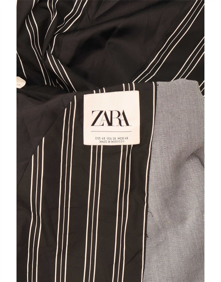 Мужской пиджак Zara на 2 пуговицах EU 48, средний серый цвет с цветными блоками