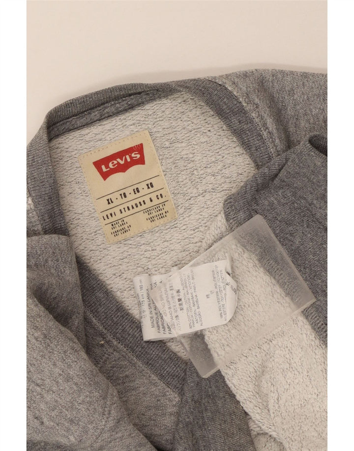 Мужской свитшот Levi's, джемпер XL, серый хлопок с крапинками