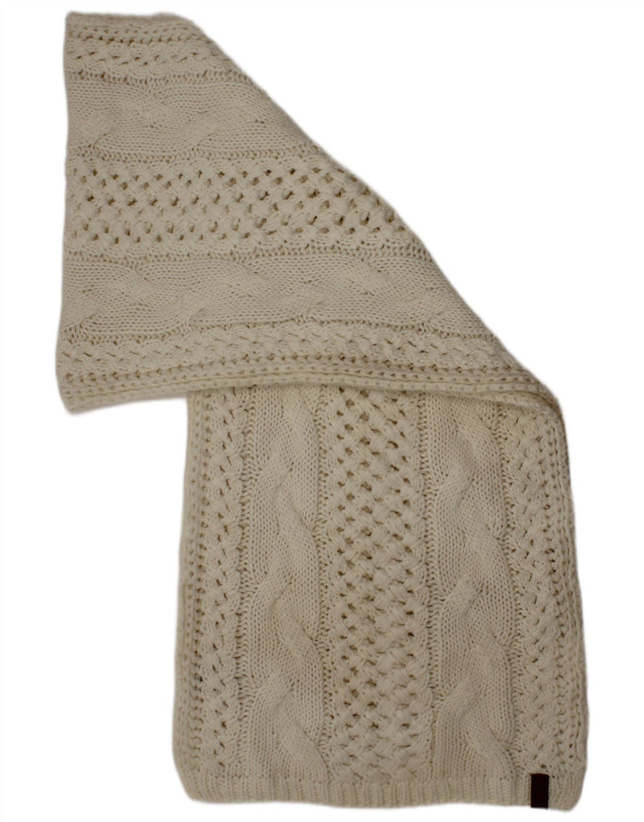 Женский вязаный прямоугольный шарф Superdry, один размер, белый акрил