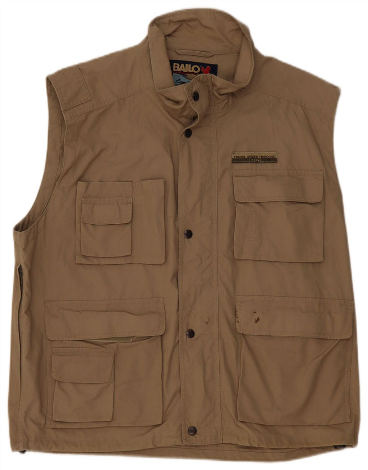 Винтажный мужской универсальный жилет UK 40, большой размер, цвет хаки, хлопок