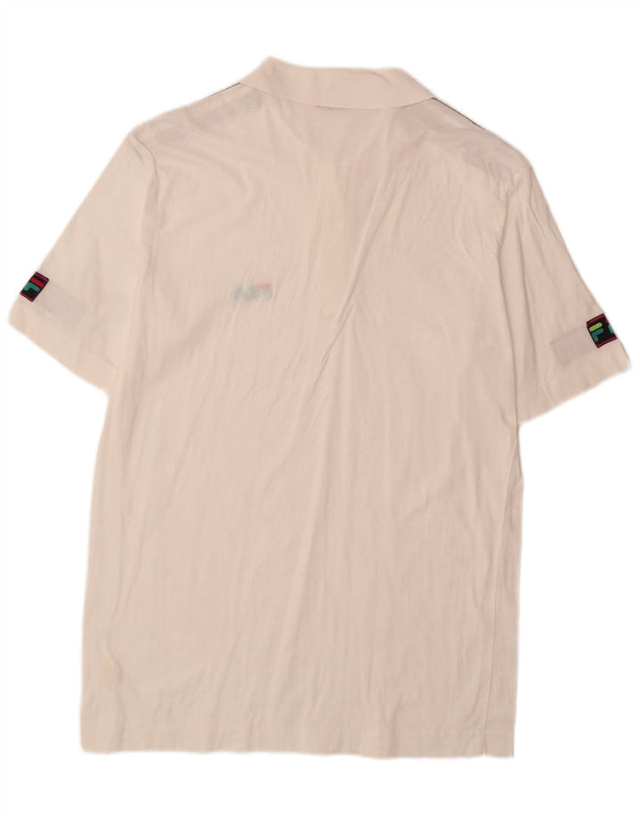 Мужская рубашка поло FILA IT 50, средний белый цвет, хлопок